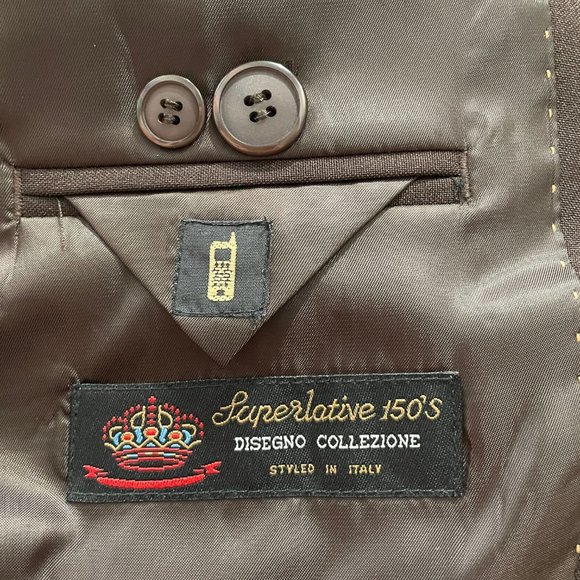 Beautiful Western-style 3-button Falcone suit jacket made in Italy. 48 L - Picture 7 of 9